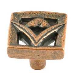 71007 Antique Copper 1 3/8″ Square Cabinet Knob Pulls Laurey South Beach