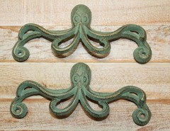2-OCTOPUS DRAWER PULLS,Door Handles,Bath-Kitchen Decor,Cabinet Hardware,HW-53