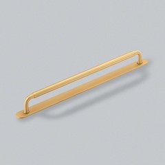 12.6″ CC Okus Kitchen Cabinet Pull Handle With Back Plate In Brushed Satin Brass
