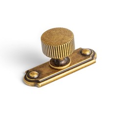 2 PCS Antique Brass Zinc Alloy Single Hole Cabinet Knob With Backplate 9596C