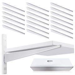 CroBlissful 20 Pcs Adjustable Shelf Brackets for Double Track System Closet O…