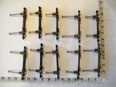 National Lock lot of 10 vintage 1970s metal drawer PULLS HANDLES 5 1/8″ long