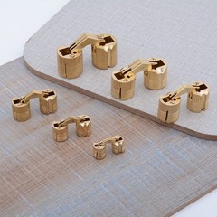 12mm Brass Barrel Hinges Cylindrical Hidden Cabinet Concealed 180 Deg 4 PCS