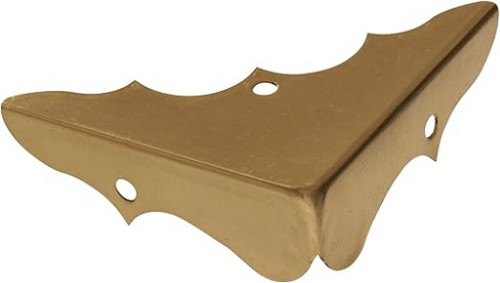Hillman 5/8″ Solid Brass Box Corners Bright Brass 853012 Decorative Hardware 4PC