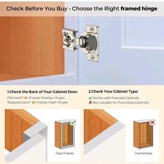 1/2″ Overlay Soft Close Face Frame Compact Door Cabinet Hinges With Dowels