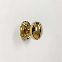 Unlacquered Polished Brass “Eloise” Cabinet Knob Solid Brass Knob and Backplate