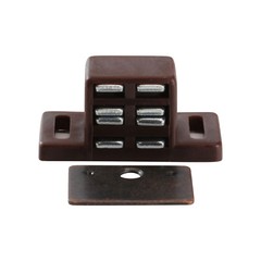 Rok Hardware Heavy Duty High Magnetic Cabinet Door Catch Latch, Brown, 2 Pack