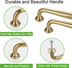 10 Pack Cabinet Handles-5″/128Mm Screw Spacing Champagne Bronze Furniture Hardwa