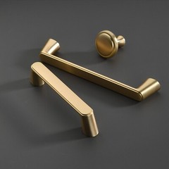 Vintage Furniture Handles Brushed Gold Kitchen Cabinet Handles Retro Handles