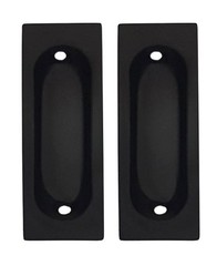 2 PCS Solid Brass Rectangular Flush Pull 3×1-1/8×3/8 Inch Matte Black Door