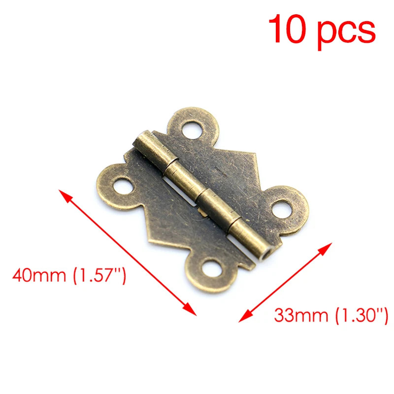 10pcs NAIERDI Mini Butterfly Door Hinges Gold Silver Bronze Cabinet Drawer Jewel