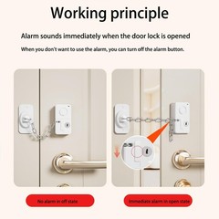KIZZHISI Child Door Lock with Abnormal Alarm Black 2Pack
