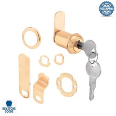 Secure Brass Finish Cabinet & Drawer Lock with Keys