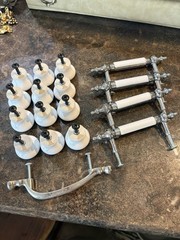 Vintage White Porcelain Cabinet Hardware Drawer Knob,Pulls W/Screws Plus More