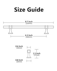 Alzassbg 10 Pack Satin Nickel & Gold Cabinet Pulls 6-1/4” (160mm) Hole Centers