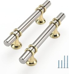 Rergy 10 Pack Brushed Nickel Cabinet Pulls Kitchen Cabinet Handles, 3inch Cabine