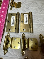 Lot of 28 Random Brass Color Hinges Door and Cabinet with Screws