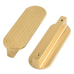 5 PCS Flat Handles Cabinets 3 Inch Hole Center Brushed Brass Gold Modern