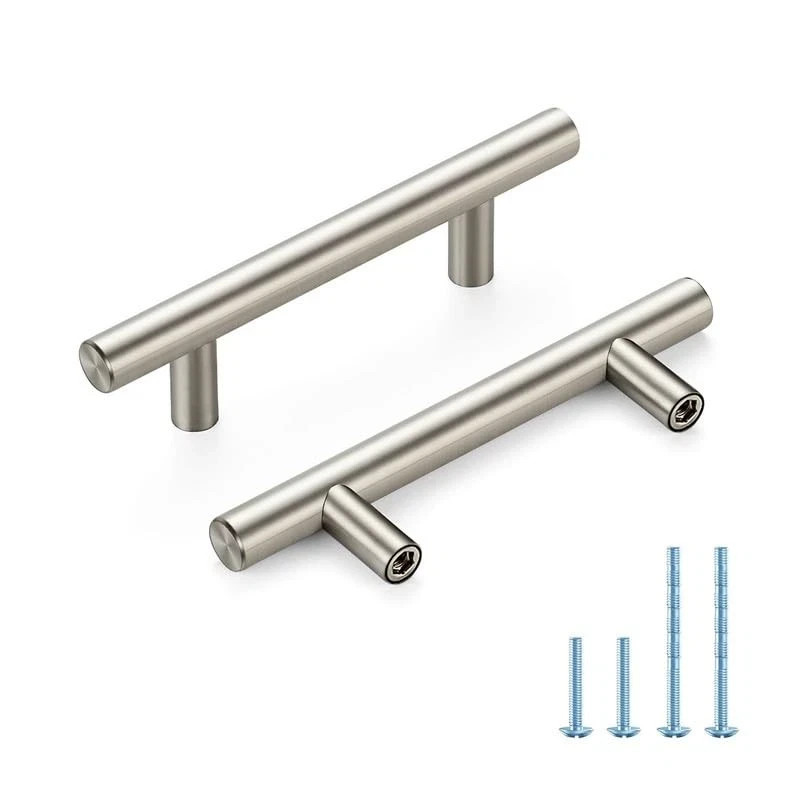 Brushed Nickel Cabinet Handles 3 Inch Hole Spacing Stainless Steel Drawer Pul…
