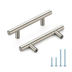 Brushed Nickel Cabinet Handles 3 Inch Hole Spacing Stainless Steel Drawer Pul…