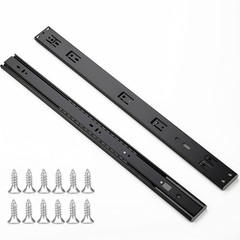22 Inch Soft Close Drawer Slides 10 Pairs 20 Pack Black Full Extension Ball B…