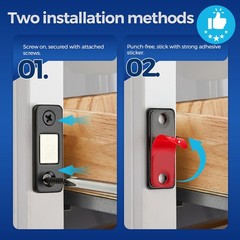 10-Pack Ultra Thin Cabinet Door Magnets Stick-On Magnetic Catch Black