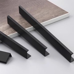Black Kitchen Cabinet Door Handles Cupboard Drawer Concealed Finger Edge Pull