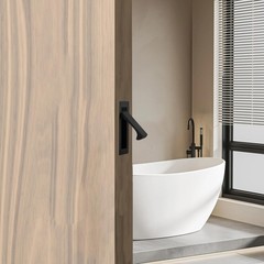 2-Pack Matte Black Pocket Door Pull Handle Stainless Steel Recessed Finger