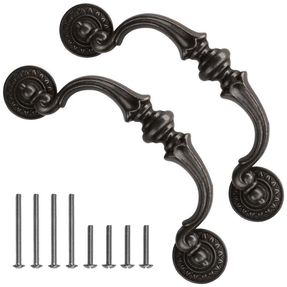 5.5 5 1/2 -Inch Drawer Pulls, 2 Pack 140mm Hole Centers Vintage Style Large D…