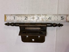 Lot of 2 Brass Steeple Tip Cabinet Hinges 3/8”Offset Antique Victorian Era Style
