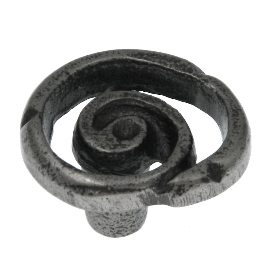 Keeler Artifacts Antique Pewter Oval Swirl 1 3/8″ Solid Brass Cabinet Knob P9870