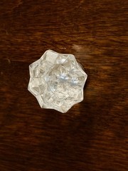 4 Vintage Glass Cabinet Knobs Depression Era Style Octagon Glass Pulls