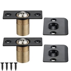 JQK Closet Door Ball Catch Hardware, Stainless Steel 2 Pack, Black