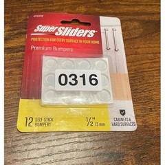 Super Sliders Premium Self-Stick Clear Bumpers 1/2″ (12 Count) #️⃣0316