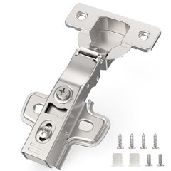 50 Pack Full Overlay Soft Close Concealed Frameless Cabinet Hinges, Satin Nic…