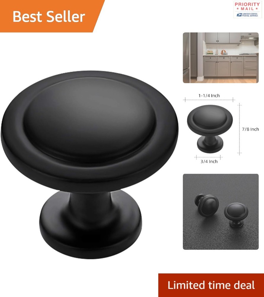 30 Black Zinc Drawer Pulls Euro Style Cabinet Knobs Indoor Use Metal Finish