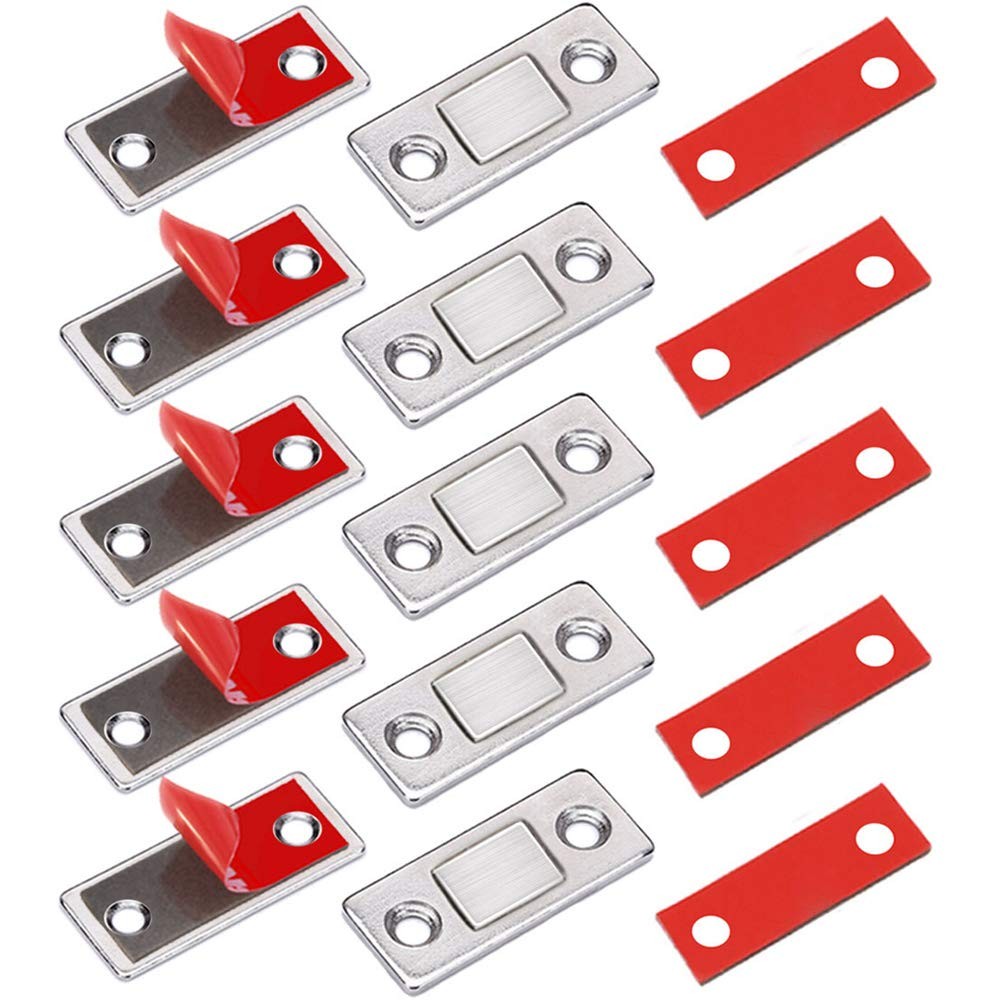 Cabinet Magnetic Catch Jiayi 5 Pack Ultra Thin Door 5 Pack, Silver