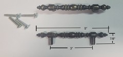 2 (1pr) Vintage Victorian Style Cabinet Pulls Antique English w/ machine screws