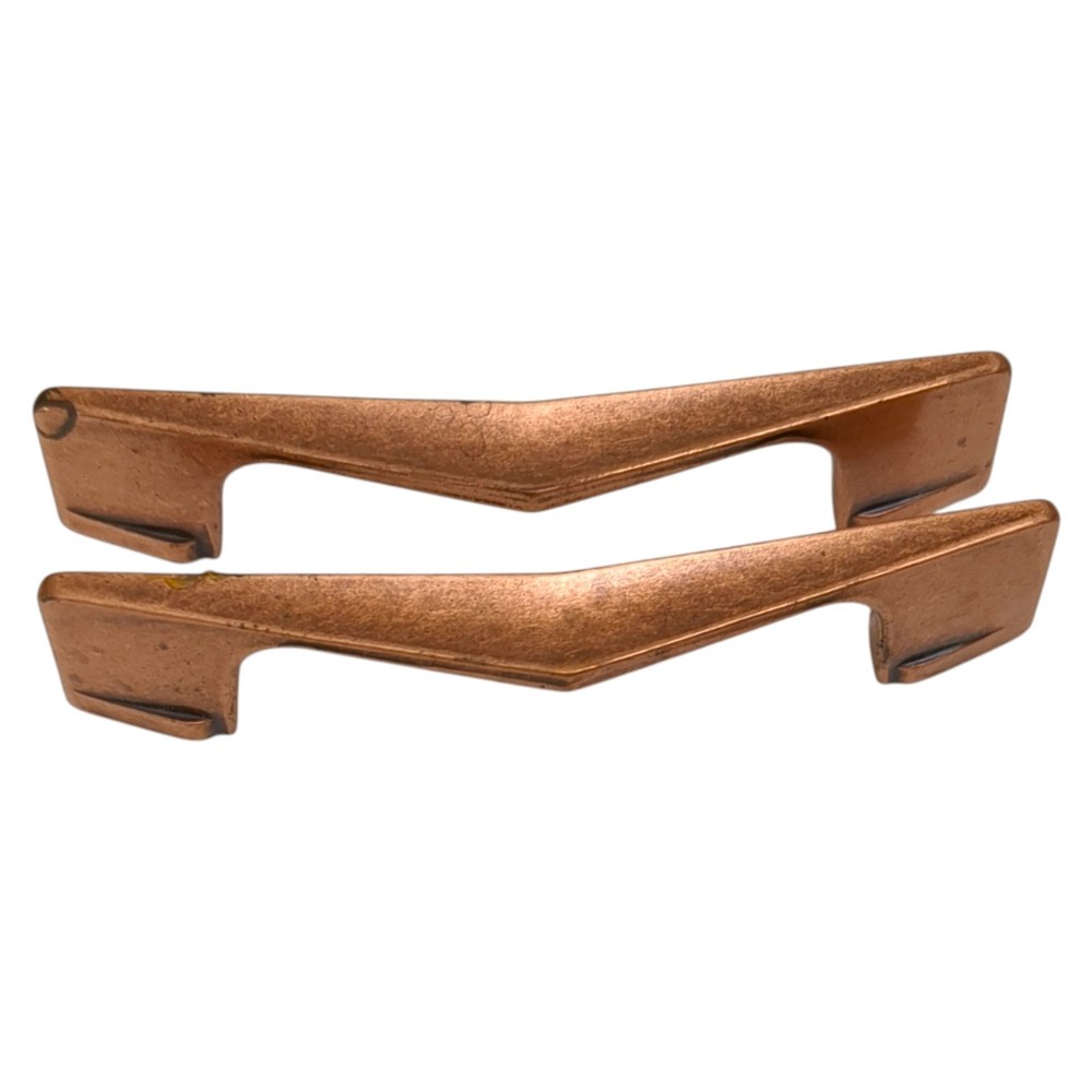 Vtg Chevron Arch Boomerang Polished Copper Cabinet Pull 2.75″ – Lot of 2