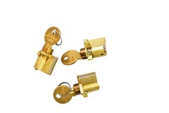 CompX National USPS Brass Cam Lock 94015 Gold Smooth Mailbox Keyed Lot Of 3