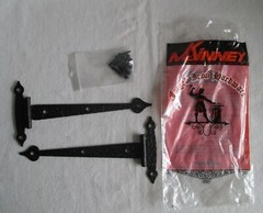 NOS McKinney strap hinge flush black hammered 7 1/4” overall # 714 Gates Cabinet
