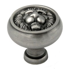Pack of 10 F502 Antique Pewter 1 1/4″ Solid Brass Lion Cabinet Knob Pulls Keeler