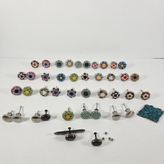 Ceramic Hand Painted Drawer Pulls Cabinet Knibs – Lot Of 42 Pieces – Vintage