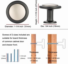 10 Pack Black and Nickel Kitchen Cabinet Knobs Matte Black and Silver Drawer …
