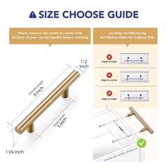 30 Pack Kitchen Cabinet Handles Champagne Bronze 3 Inch Hole Center Stainless…