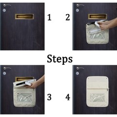 Mail Slot Catcher Beige Indoor Mail Catcher, Durable Oxford Bag for Front Doo…