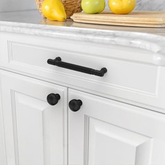 Asidrama 10 Pack 5″ Matte Black Cabinet Pulls Knurled