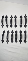 Lot of Twelve Hammered Black metal Drawer Pull Cabinet Handles