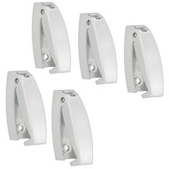 RV White Rounded Baggage Door Catch Compartment Clips Latch | Camper 5 Pack