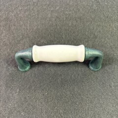 (5 Pack) 3 inch Flare Foot Pull Old Green with White Ceramic Insert
